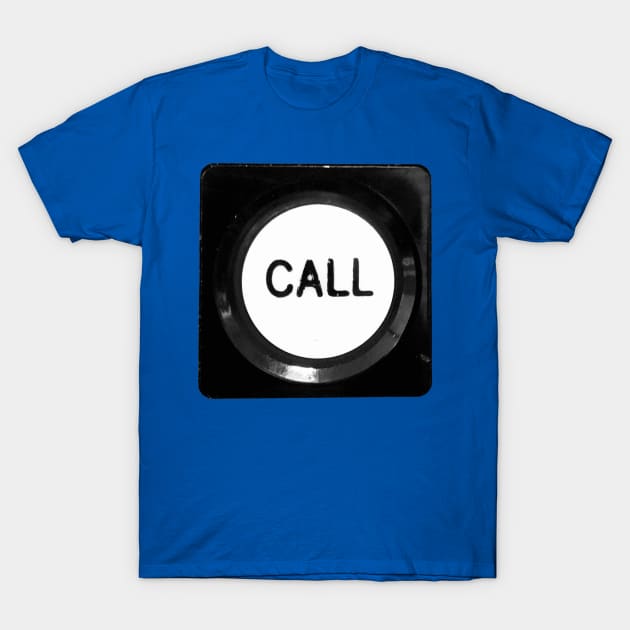 Retro Elevator Call Button, Press to Call T-Shirt by badlydrawnbabe